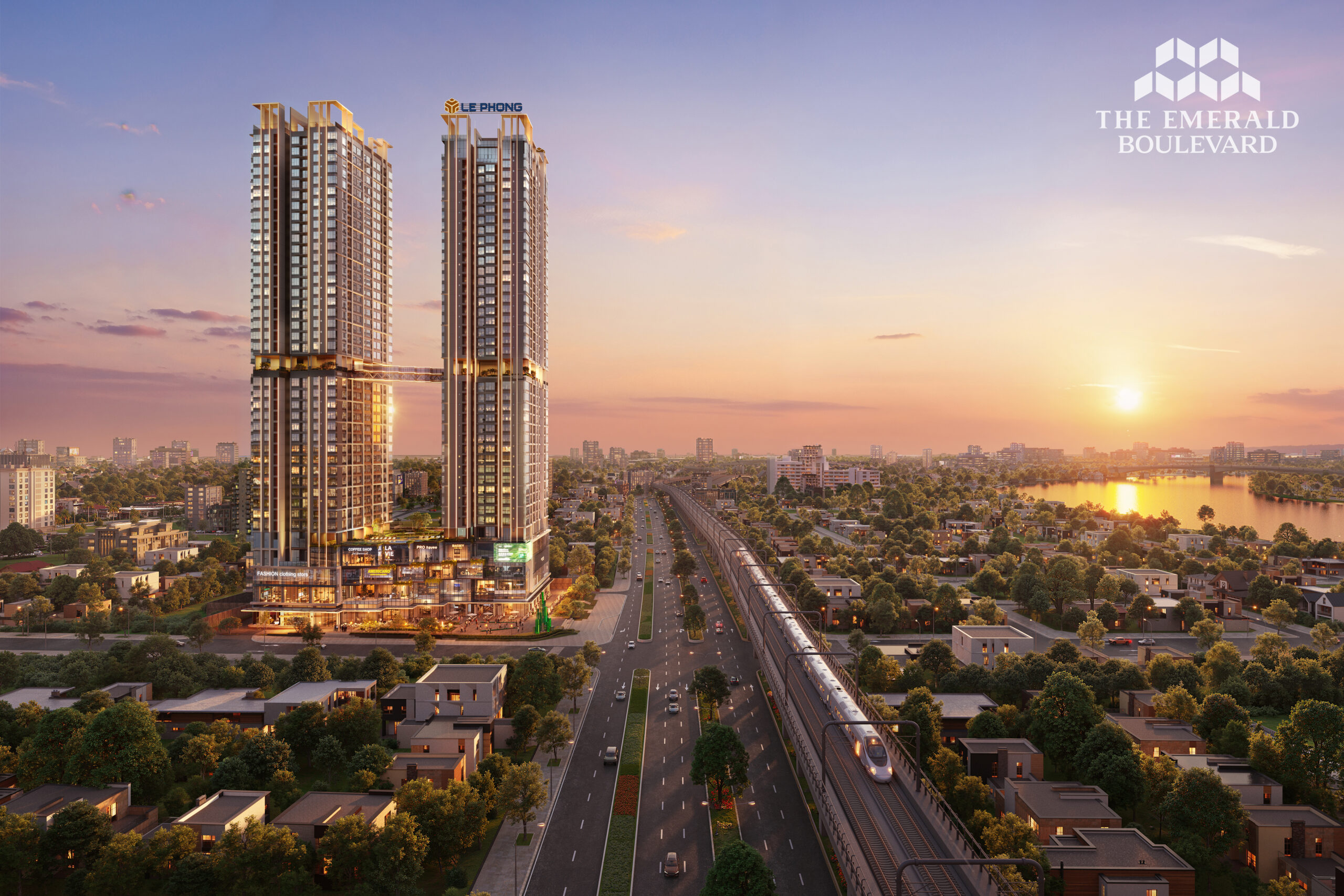 Phối cảnh tổng thể the emerald boulevard